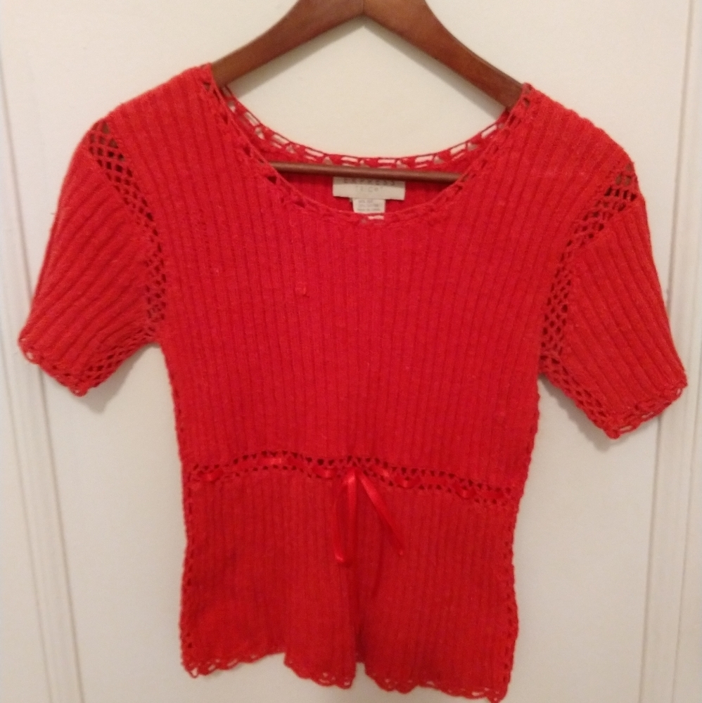 Women's Express knit top, ribbon detail, size S